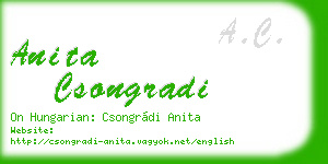 anita csongradi business card